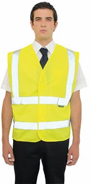 High Visibility Yellow Waistcoat (full spec)